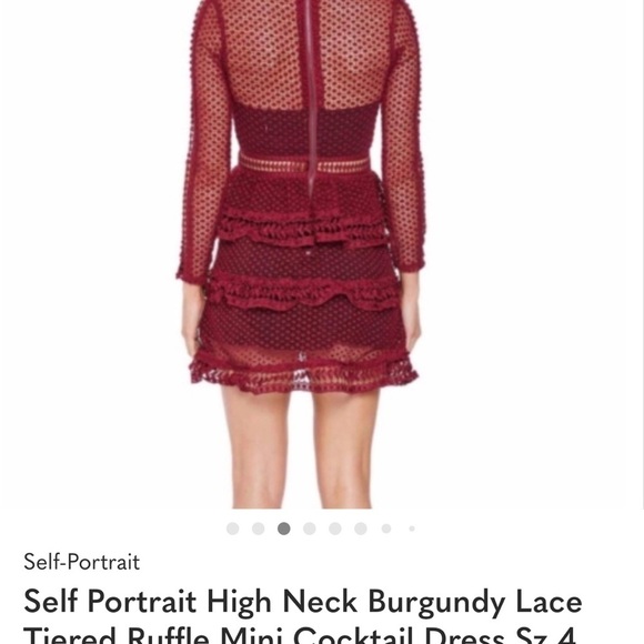 Self Portrait Pretty Burgundy Lace Dress - Picture 3 of 16